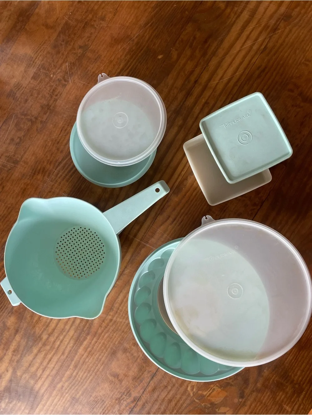 Vintage Retro Tupperware Containers Aqua Bundle Mixed Lot of 4 pieces Kitchen